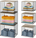 Widened & Heightened Closet Organizers And Storage Shelves With Top Board, Set of 3 Stackable Closet Shelf Organizer Storage 
