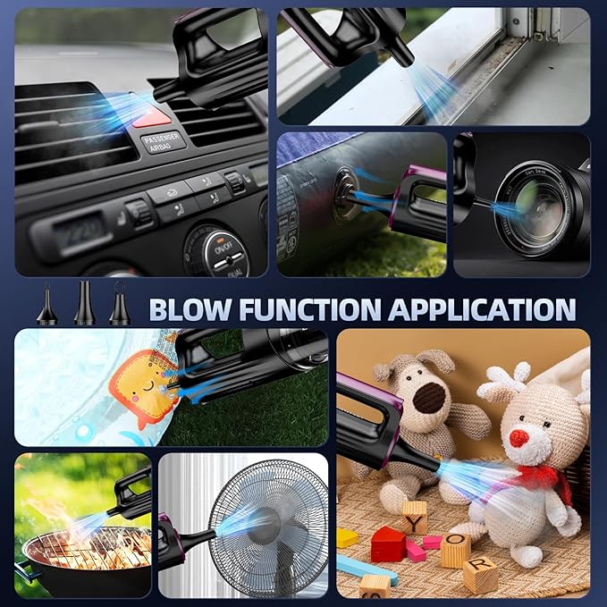 Cordless Handheld Vacuum Cleaner, 18000Pa 2 in 1 Car Vacuum Cleaner&Air Duster, 130W Brushless Motor with 7800mAh Battery, LE