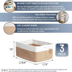 NaturalCozy Storage Baskets 16.8”x13”x7.6” Cotton Rope Woven Baskets for Organizing 3-Pack | Toy Storage Bins | Basket for Sh