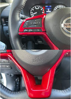 Dark Red Steering Wheel Interior Decoration Cover Trim Accessories for Nissan Altima(2019-2024),for Sentra/Versa(2020-2024),for Leaf/Kicks(2018-2024),for Rogue(2017-2020),for Rogue Sport