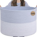 INDRESSME 115L Extra Large Rope Basket, Organizing Storage for Nursery Living Room Home Décor., Decorative Woven Laundry Bask