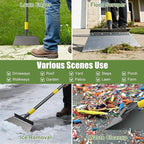Garden Flat Shovel Scraper: 60" Metal Snow Ice Scraper, Adjustable Handle, Multifunctional Floor Scraper for Weed Cleaning Edging Trenching & Removing Snow Ice Dirty Moss