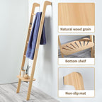 Taozun 66in Boho-Style Blanket Ladder for Living Room Decor, Wall-Leaning Farmhouse Display Towel Rack for Throw Quilt with L
