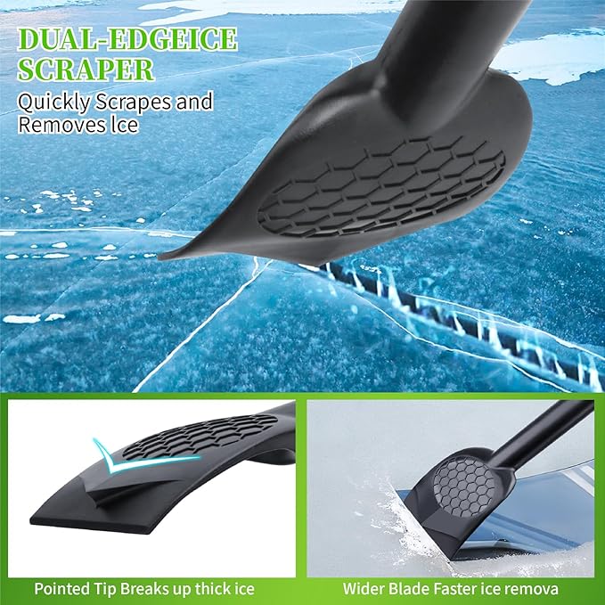 25.8'' Larger Ice Scrapers for Car Windshield | Dang Near Indestructible Ice from Scrape Frost and Ice |3-in-1 Emergency Snow Shovel | Detachable Remover with Foam Grip for Small Cars, Trucks, SUVs