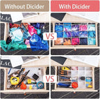 18Pcs Drawer Dividers, Adjustable Drawer Organizer for Socks, Underwear, Makeup, Can Help Tidy Kitchen, Bedroom, Dresser Blac