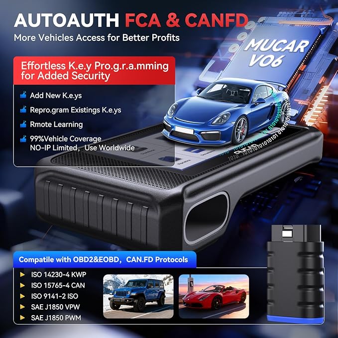 MUCAR VO6 Bidirectional Scan Tool, Full Systems Diagnostic OBD2 Scanner, Automotive Diagnostic Scanner for Car, 28+ Services