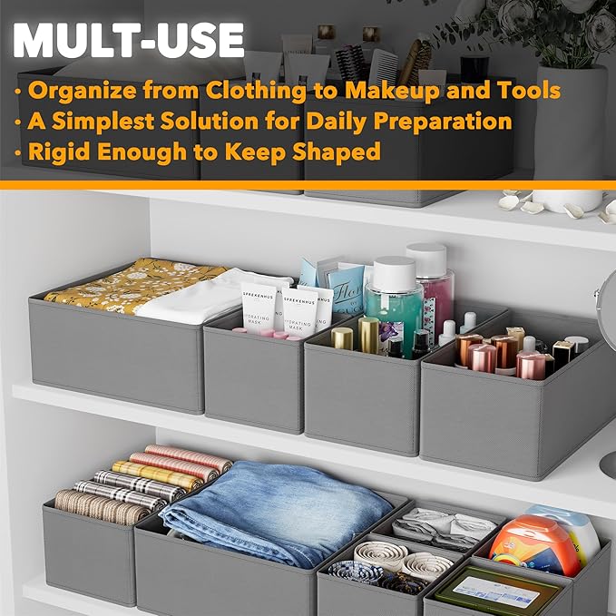 SpaceAid Drawer Organizer Clothes, 12 Pack Dresser Organizer Bins for Nursery, Closet Organization and Storage Dividers for C