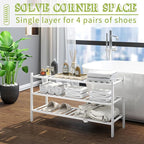 BMOSU 3-Tier Bamboo Extended Shoe Rack Premium Stackable Shoe Shelf Storage Organizer for Hallway Closet Living Room Entryway