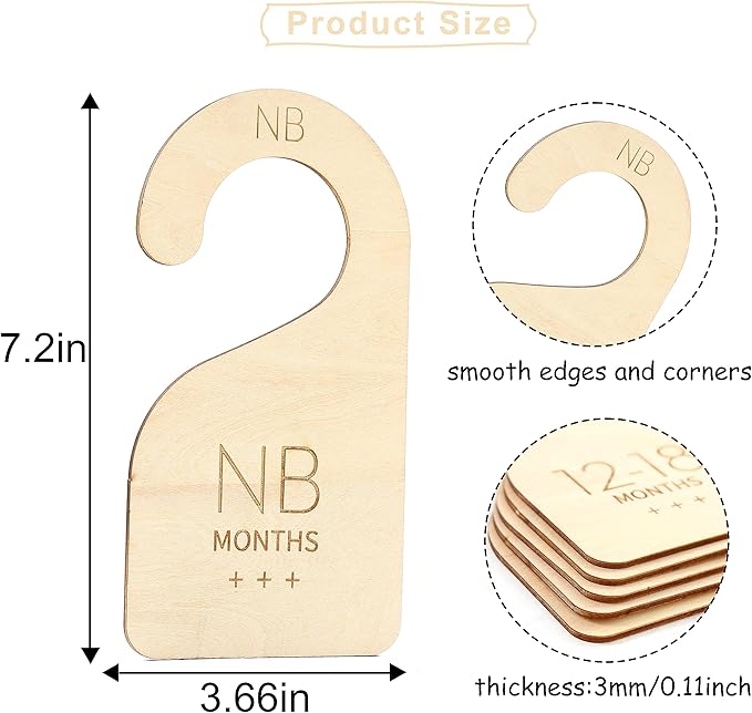 Modern Baby Closet Dividers - Wooden Closet Dividers Baby,Clothes Dividers for Nursery Closet,Newborn to 24 Months for Home N