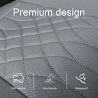 1-Pack Leather Front Car Seat Covers - Bottom Car Seat Covers Fully Wrapped, Non-Slip and Waterproof, Fits Most Vehicles Gray