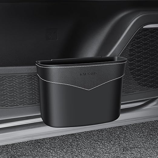 Car Trash Can Mini Trash Bin Garbage Organizer with Plastic Trash Bag Automotive Small Garbage Bin for Home Office Auto Vehicle Car Door Front Back Seat Storage Accessories (clip on trash can)