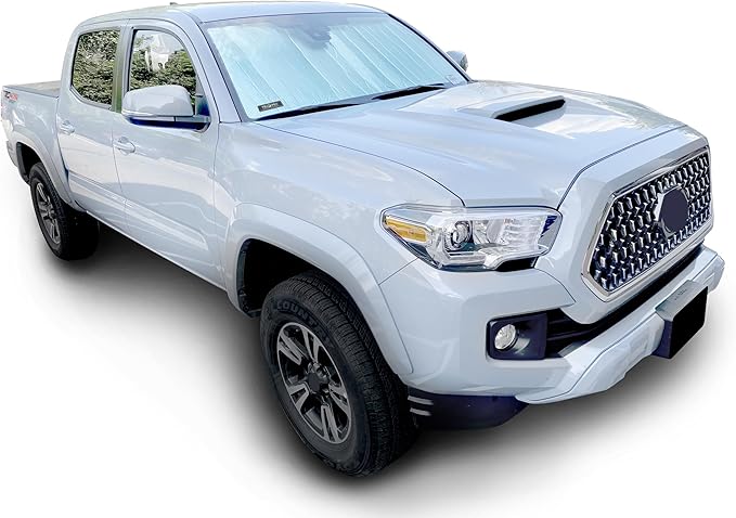 YelloPro Custom Fit Reflective Windshield Sunshade for 2016 2017 2018 2019 2020 2021 2022 2023 Toyota Tacoma, TRD Off-Road, SR, SR5, TRD Sport, TRD Pro, Limited 2Dr 4Dr Pickup, UV Reflector