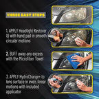 Chemical Guys Headlight Restoration & Ceramic Kit, Complete DIY Kit for Removing Yellowing & Oxidation, Includes Restoration Compound, HydroCharge With Microfiber & Applicator