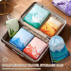 7 Set Compression Packing Cubes for Travel - Compressible/Expandable Luggage Organizer Bags Set, Double Zipper Packing Organi