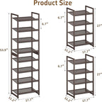 Tall Narrow Shoe Rack, 8 Tier Stackable Shoe Stand for 16-20 Pairs, Heavy Duty Shoe Organizer for Small Space Closet Bedroom,