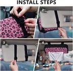 Car Tissue Holder Car Visor Organizer Tissue Box Holder for Car Sun Visor Organizer with Car Vehicle Accessories Essentials Interior for Women Men Pink Leopard Spots DarkMarks