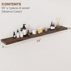 Floating Shelves for Wall Decor, Rustic Solid Elm Wood Live Edge Floating Shelves Wall Mounted, Wall Shelves with Invisible B