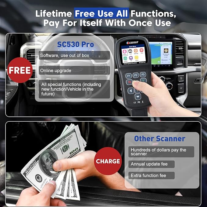 OBD2 Scan Tool for Ford Lincoln Mercury Vehicles, All Systems Diagnostic Scanner Transmission Live Data ABS SAS EPB Car Code