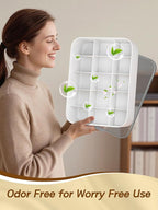 Sock and Underwear Organizer for Drawer with Lid, 15 Grid Plastic Storage Box for Closet and Dresser, Drawer Organizer for Ba