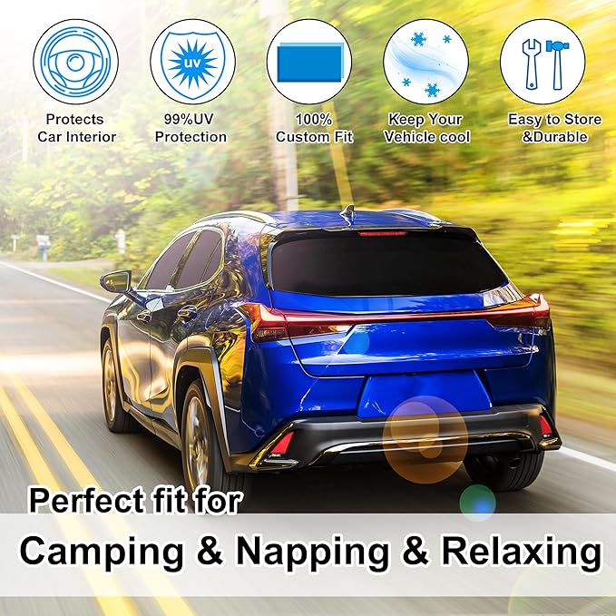 TINGLU Window Shades for Lexus UX 2019-2025 2026 Accessories Car Side Full Windows Windshield Sun Shade Sun UV Rays & Privacy Protection for Camping,Napping,and Relaxing 6PCS