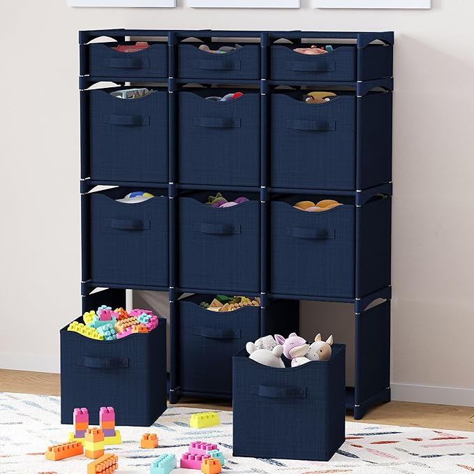 Cube Storage Organizer with Storage Bins Included - The Perfect Closet Organizers and Storage Solution. Includes 12 Storage C