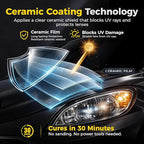 Ceramic Car Headlight Restoration Kit, No Sanding, Removes Yellowing and Cloudiness, Restores Clarity to Like New Look, No Po