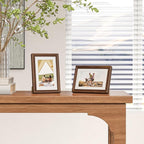 16 inch White Wall Floating Shelves Set of 2 with 2 Picture Frames, 4 x 6 Photo Frame and 5 x 7 Picture Frames