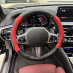 Moyishi Top Leather Steering Wheel Cover Universal Fit Soft Breathable Steering Wheel Wrap (Red)