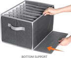 Zilink Upgraded Wardrobe Clothes Organizer with Support Board Clear Pant Organizer for Closet with 7 Grids Jeans Storage Orga