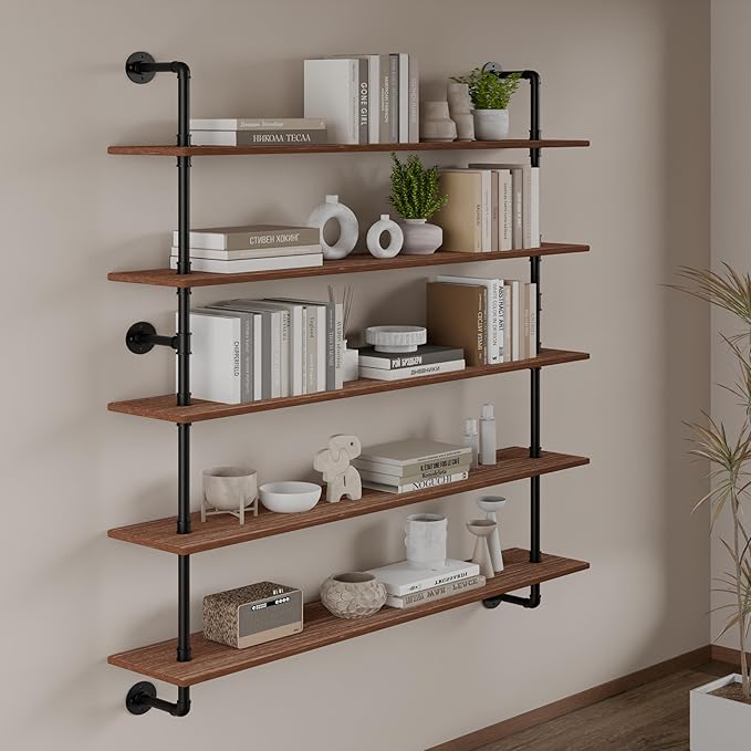 Floating Shelves for Wall Living Room Shelves Bookshelf Industrial Pipe Shelving Shelf Real Wood Planks 36 inch Rustic Wall S
