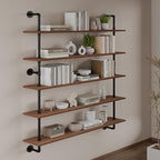 Floating Shelves for Wall Living Room Shelves Bookshelf Industrial Pipe Shelving Shelf Real Wood Planks 36 inch Rustic Wall S