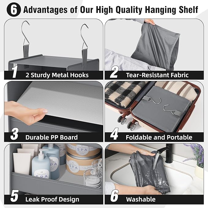 GRANNY SAYS 4-Shelf Hanging Organizer, Closet Hanging Shelves, Closet Hanging Storage Organizers, Organization for Bedroom, L