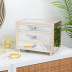 Gifturbo 3-Layer Jewelry Organizer, 3 Drawers Jewelry Box for Women Mirror Storage Box for Necklace Earrings Rings Bracelets,