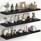Fun Memories Floating Shelves for Wall 40 Inch Set of 3, Farmhouse Floating Shelves with Invisible Heavy Duty Bracket, 10 Inc