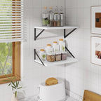 Floating Shelves for Wall,18" Wall Mounted Shelves Set of 2,Wood Floating Shelf with Bracket,Sturdy Metal Bracket Bookshelves