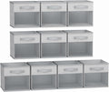 DIMJ Storage Cubes, Cube Storage Bin, 10 Pack Foldable Cubes with Window, Closet Oganizer Boxs with Handle, 12.2x 12.2 inch S