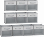 DIMJ Storage Cubes, Cube Storage Bin, 10 Pack Foldable Cubes with Window, Closet Oganizer Boxs with Handle, 12.2x 12.2 inch S
