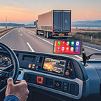 Extended Dual Arm Car Mount for CarPlay Screen - Aluminum Alloy Arm & AMPS Square Plate Base, Drill CarPlay Mount for Truck Vehicle