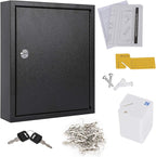 KYODOLED Key Storage Lock Box with Key, Locking Key Cabinet, 60 Key Management Wall Mount with Key Lock, Key Hooks & Key Labe
