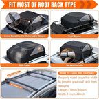 Sailnovo Rooftop Cargo Carrier Roof Bag,15 Cubic feet Soft Waterproof Car Roof Bag fit Cars with/Without Rack, 4 Tie-Down Straps, 4 Door Hooks, Foldable Car Top Carrier for Road Trip Camping Travel