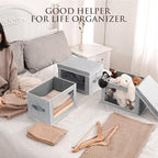 Homsorout Stackable Storage Bins with Lids - Medium Storage Box with Lids, Foldable Storage Bins, Wardrobe Clothes Organizer 