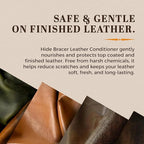 Hide Bracer Leather Cleaner and Conditioner 8 Fl oz | Cleans, Conditions, Protects | Prevents Drying, Cracking & UV Fading of