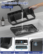 Bathroom Counter Organizer and Storage, 7 Slots Detachable Toothbrush Holders for Bathrooms, Anti-Slip Electric Toothbrush an