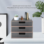 PU Leather Stackable Organizer Drawer,Grey