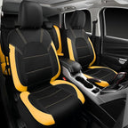 CAR PASS Leather Seat Covers, Breathable Universal Car Seat Cover Full Set for Cute Women Girly,5mm Composite Sponge Inside,A