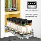 LYNK PROFESSIONAL® Pull Out Spice Organization for Cabinets - 4-3/8 inch Wide – Spice Rack for Inside Cabinets, Slide Out Spi