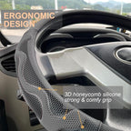 PINCTROT XL Size 17.5-18 Inch Comfy Grip Steering Wheel Cover for Semi Truck, Fits RV, Big Rig Trucker, 18 Wheeler and Classic Cars, Anti-Slip Design 17.5-18 Inch(Silicone Gray)