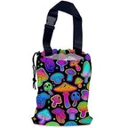 Bright Mushrooms Car Garbage Bag,Colorful Mushroom Waterproof Small Car Trash Bag Hanging Back of Seat,Drawstring Hanging Car Trash Bag with Adjustable Buckle for Car Accessories