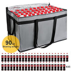 musbus 4 PACK XXXL Insulated Food Delivery Bag Cooler Bags Keep Food Warm Catering Therma for doordash Catering Cooler Bags Therma 22w x 14 lx 13d Shopper hot Grey