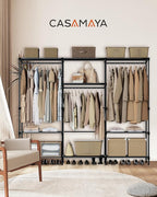 CASAMAYA Clothes Rack, Portable Closet, 81.1 Inch Large Capacity Wardrobe Closet, Clothes Storage Organizer with Shelves and 